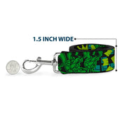 Dog Leash - MARVIN THE MARTIAN w/Poses Black/Turquoise