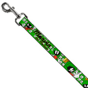 Dog Leash - MARVIN THE MARTIAN w/Poses White/Green