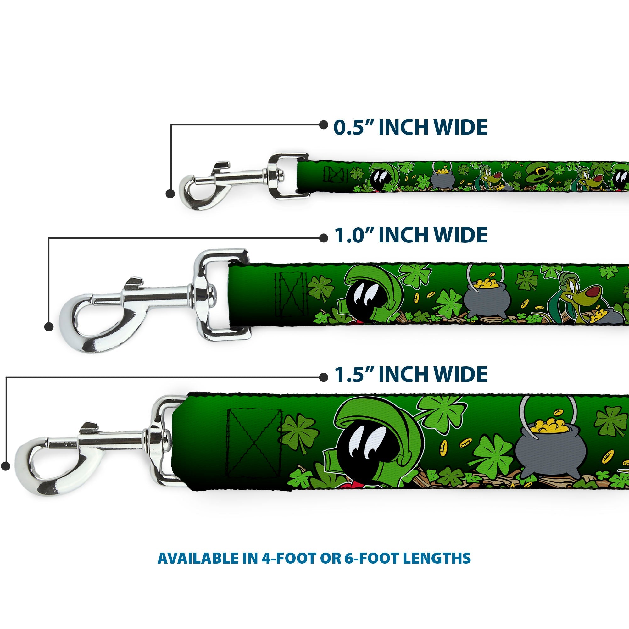 Dog Leash - Marvin the Martian & K-9 Poses/Clovers Greens
