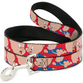 Load image into Gallery viewer, Dog Leash - Porky Pig Expressions Red
