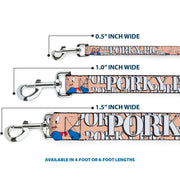 Dog Leash - PORKY PIG w/Poses Pink