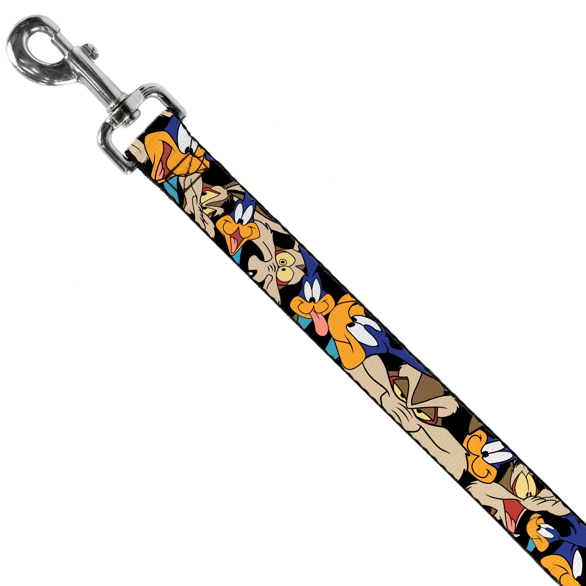 Dog Leash - Road Runner/Wile E. Coyote Expressions Stacked Black