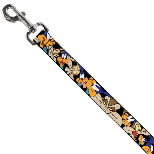 Dog Leash - Road Runner/Wile E. Coyote Expressions Stacked Black