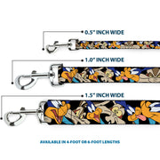 Dog Leash - Road Runner/Wile E. Coyote Expressions Stacked Black