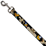 Dog Leash - Road Runner/Wile E. Coyote Expressions CLOSE-UP Black