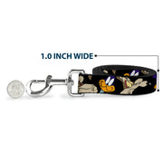Dog Leash - Road Runner/Wile E. Coyote Expressions CLOSE-UP Black