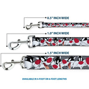Dog Leash - Sylvester the Cat Expressions Gray