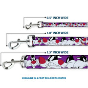 Dog Leash - Sylvester the Cat Expressions Purple