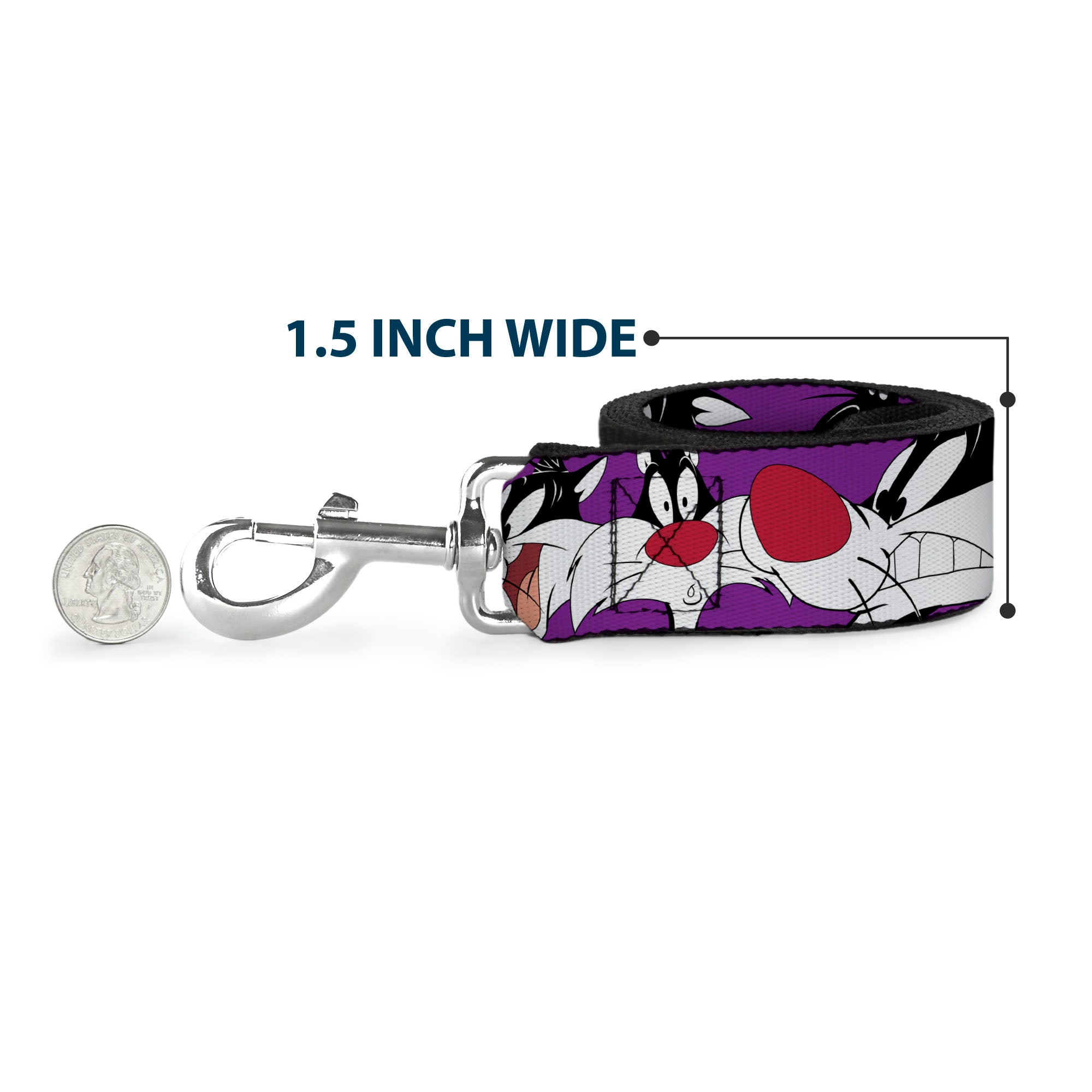 Dog Leash - Sylvester the Cat Expressions Purple