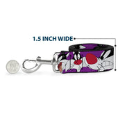 Dog Leash - Sylvester the Cat Expressions Purple