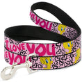 Load image into Gallery viewer, Dog Leash - Tweety Bird I LOVE YOU Pink/Black
