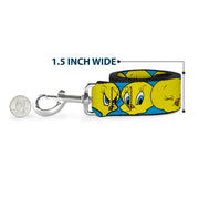 Dog Leash - Tweety Bird CLOSE-UP Expressions Baby Blue