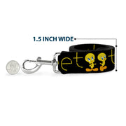 Dog Leash - Tweety Bird Poses CUTE AND SWEET Black/Yellow