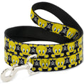 Load image into Gallery viewer, Dog Leash - Tweety Bird & Crossbones Black/White/Yellow

