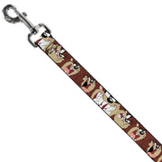Dog Leash - Tasmanian Devil Expressions Brown