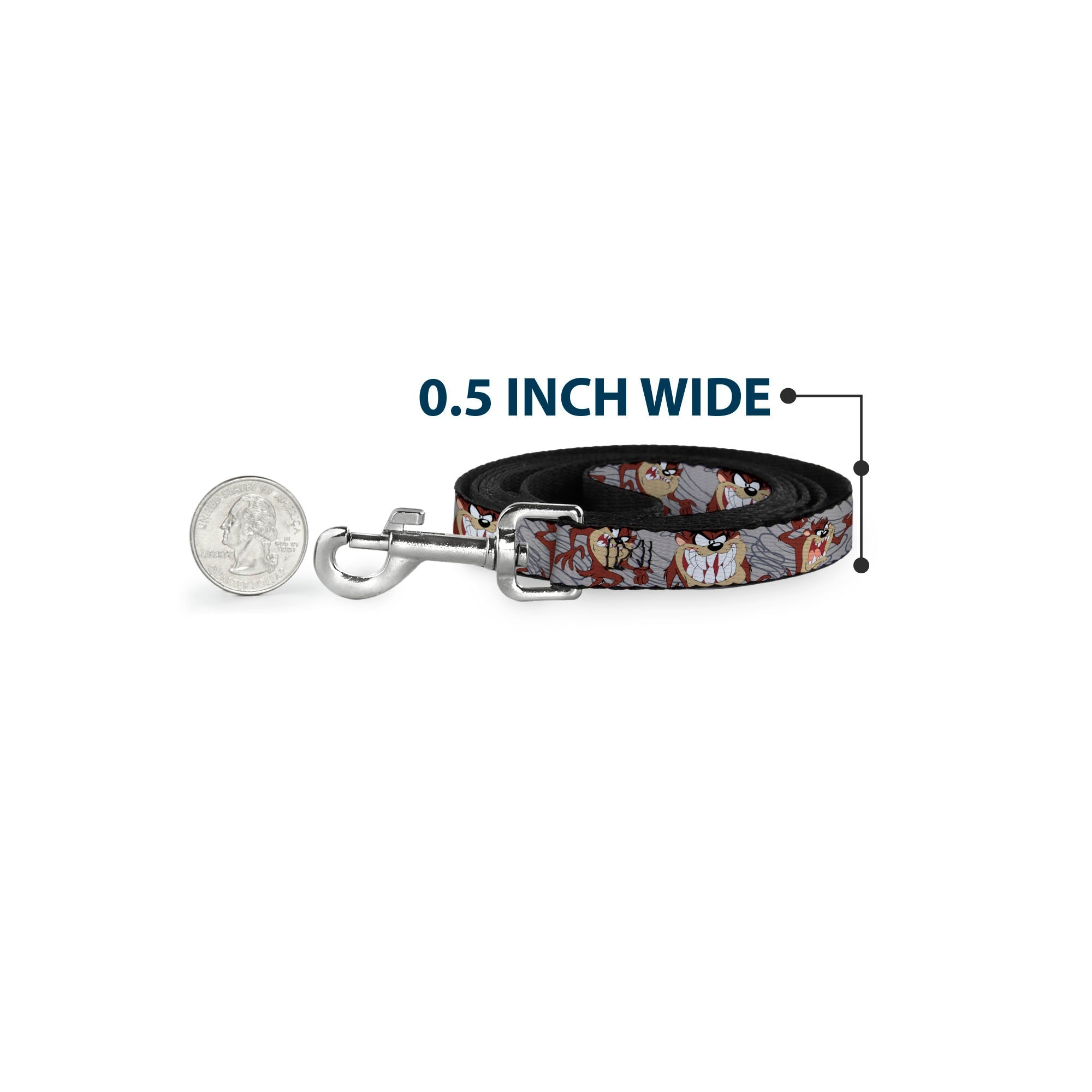Dog Leash - Tasmanian Devil Expressions Gray Swirl