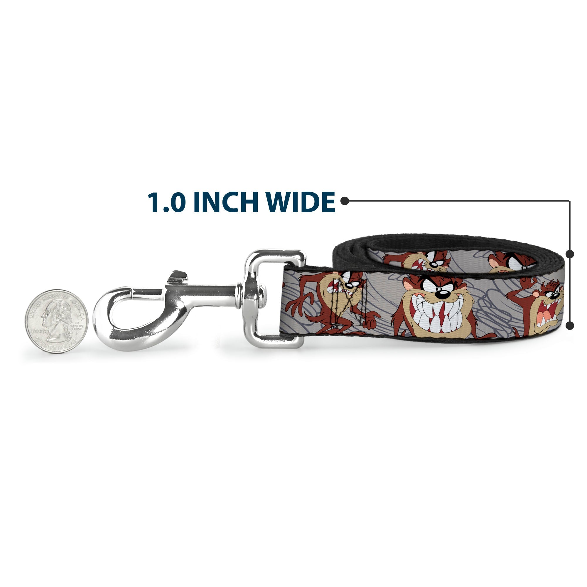 Dog Leash - Tasmanian Devil Expressions Gray Swirl