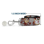Dog Leash - Tasmanian Devil Expressions Gray Swirl