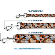 Dog Leash - Tasmanian Devil Vortex Poses Stacked Black