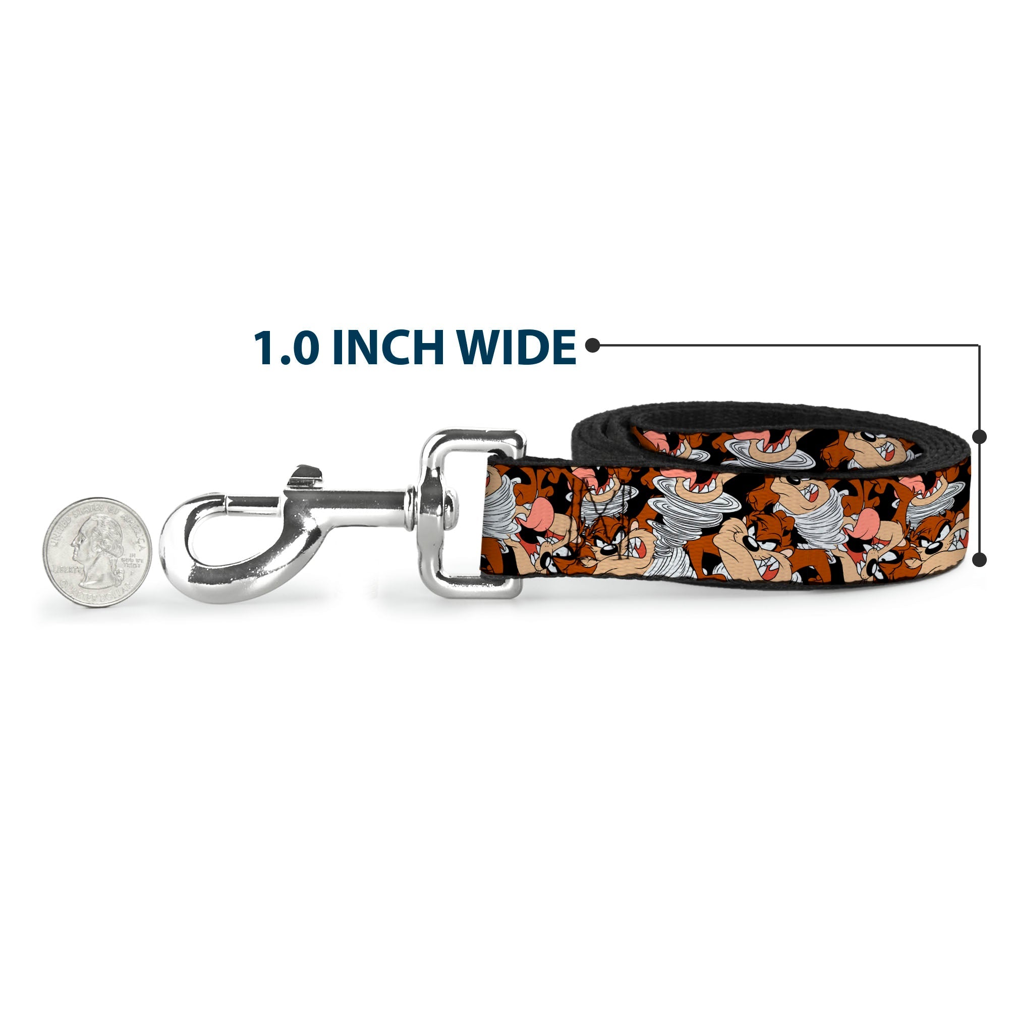 Dog Leash - Tasmanian Devil Vortex Poses Stacked Black