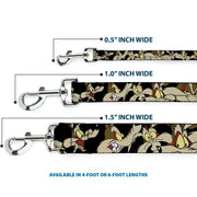 Dog Leash - Wile E. Coyote Expressions Black