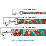 Dog Leash - Yosemite Sam Poses Turquoise