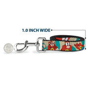 Dog Leash - Yosemite Sam Poses Turquoise