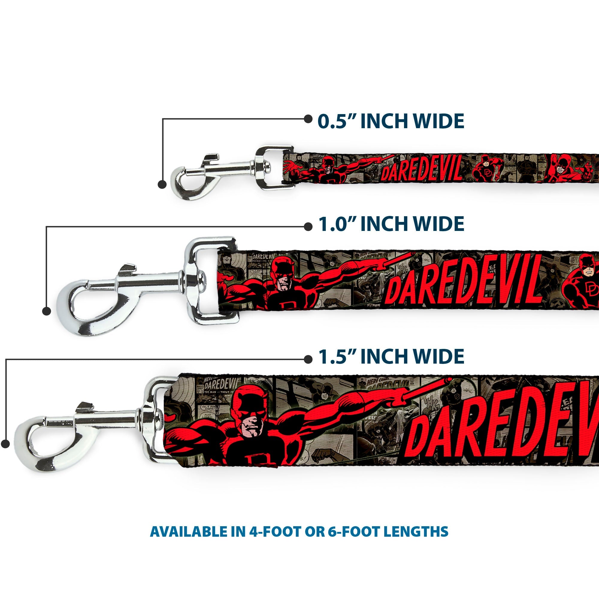Dog Leash - DAREDEVIL Action Poses/Comic Panels Grays/Red