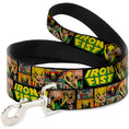 Load image into Gallery viewer, Dog Leash - Retro IRON FIST Action Pose/Comic Scene Blocks Black/Green/Yellow
