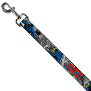 Dog Leash - BLACK PANTHER Action Poses/Stacked Comics Grays/Yellow/Blue/Red