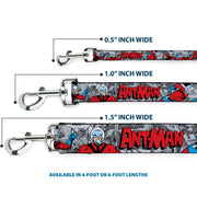 Dog Leash - Classic ANT-MAN 3-Poses/Comic Stacked Grays/Black/Red