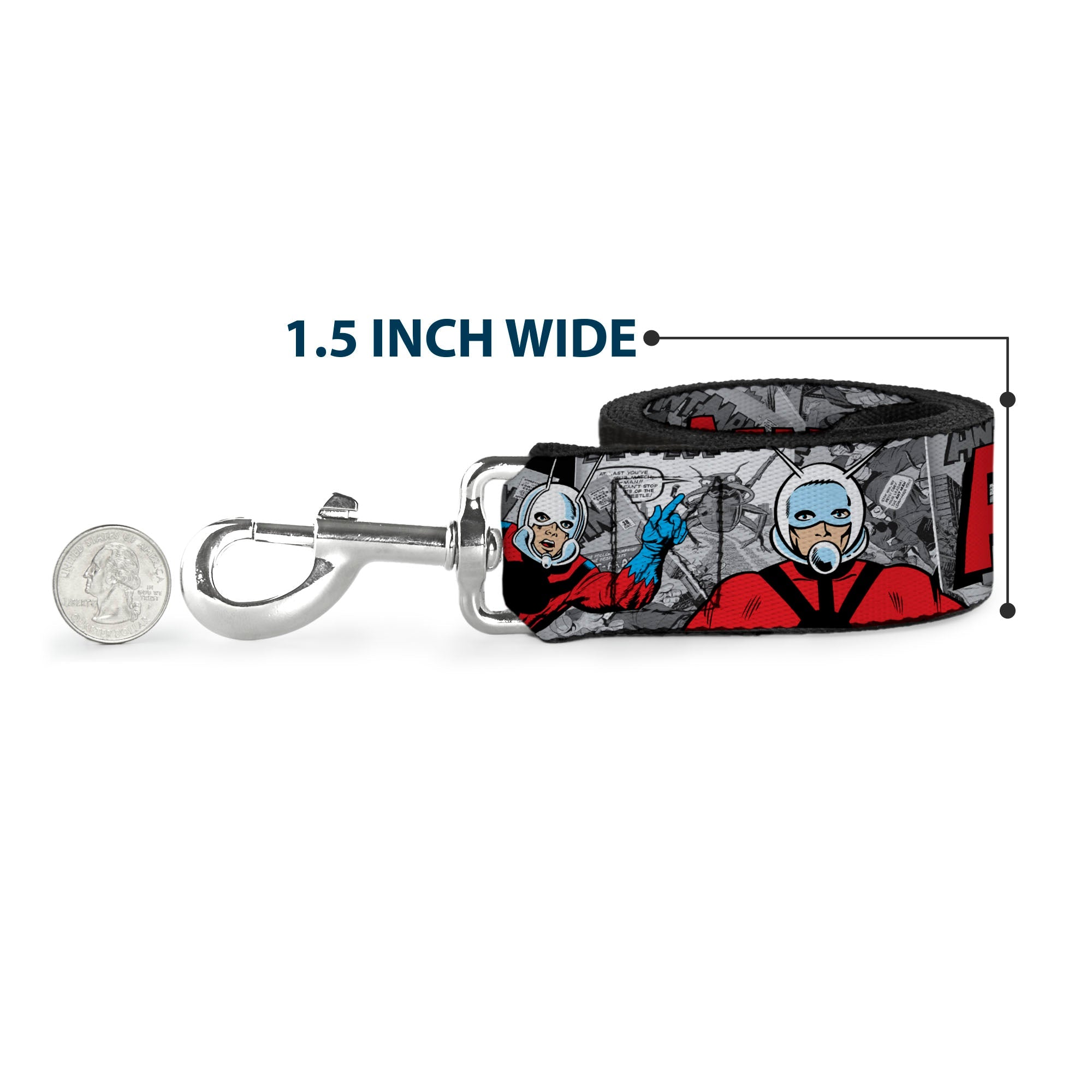 Dog Leash - Classic ANT-MAN 3-Poses/Comic Stacked Grays/Black/Red