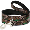 Load image into Gallery viewer, Dog Leash - Kawaii Groot 2-Poses/Guardians Badge Browns/Green
