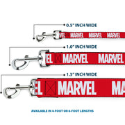 Dog Leash - MARVEL Red Brick Logo Red/White