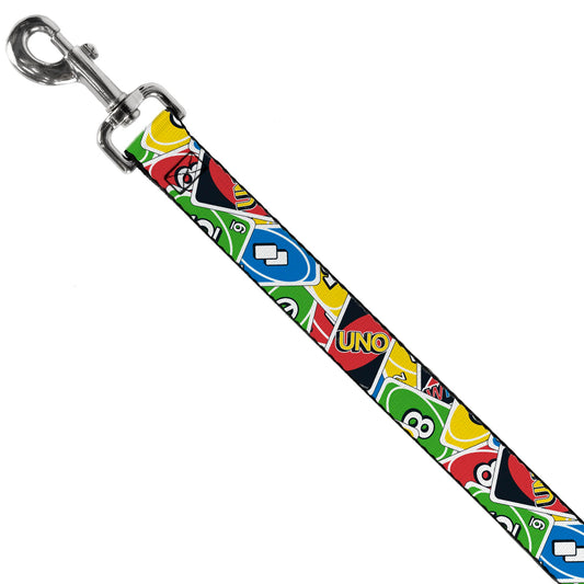 Dog Leash - UNO Cards Stacked Collage Multi Color