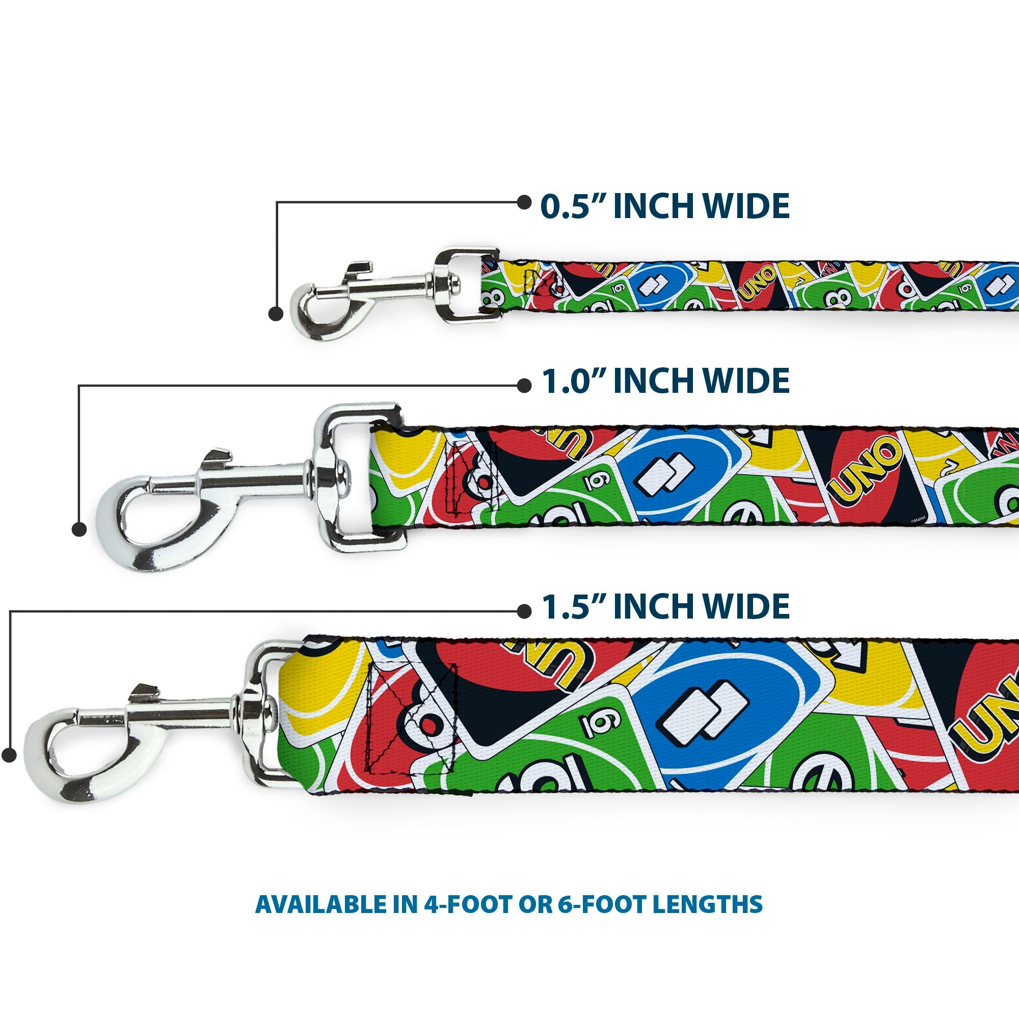 Dog Leash - UNO Cards Stacked Collage Multi Color