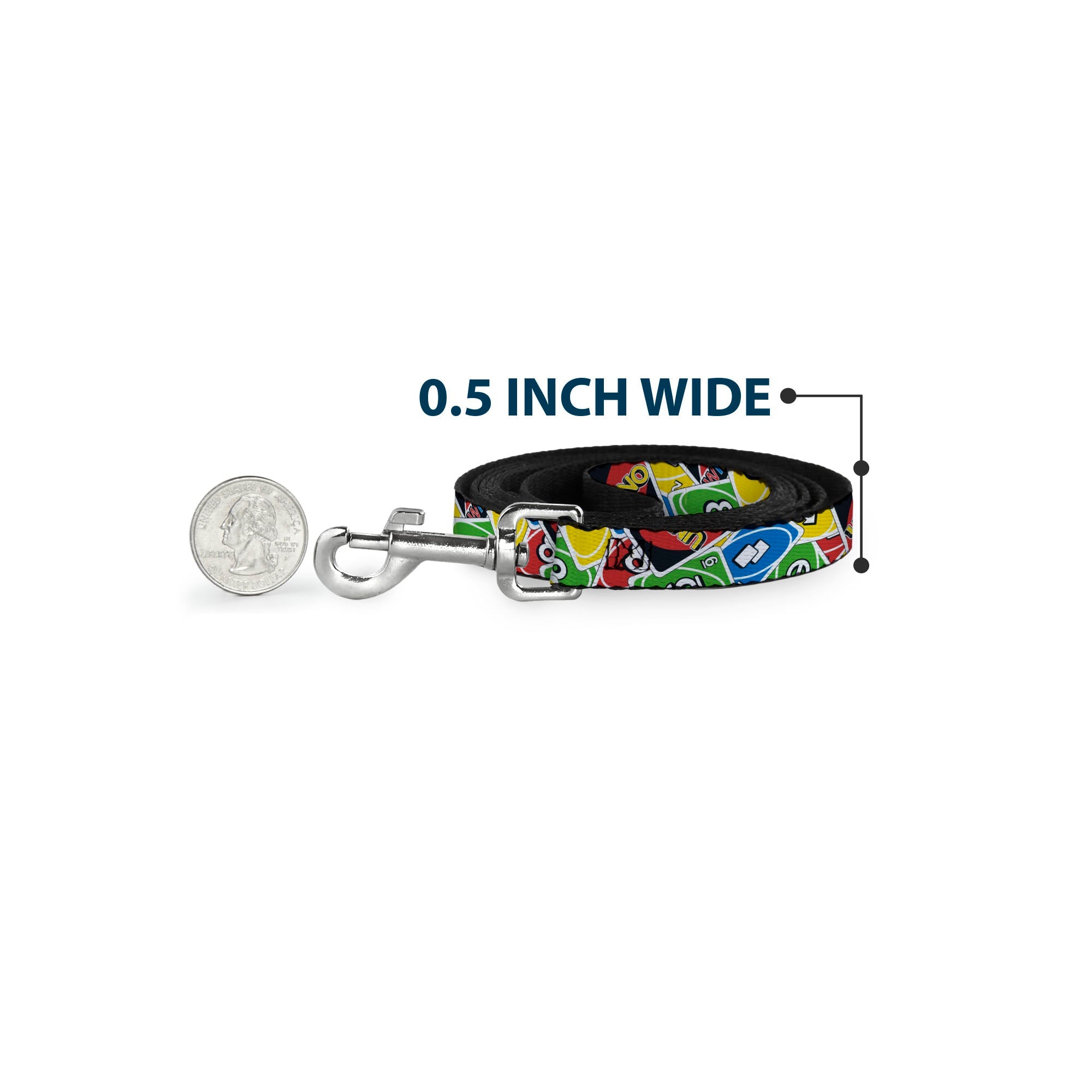 Dog Leash - UNO Cards Stacked Collage Multi Color