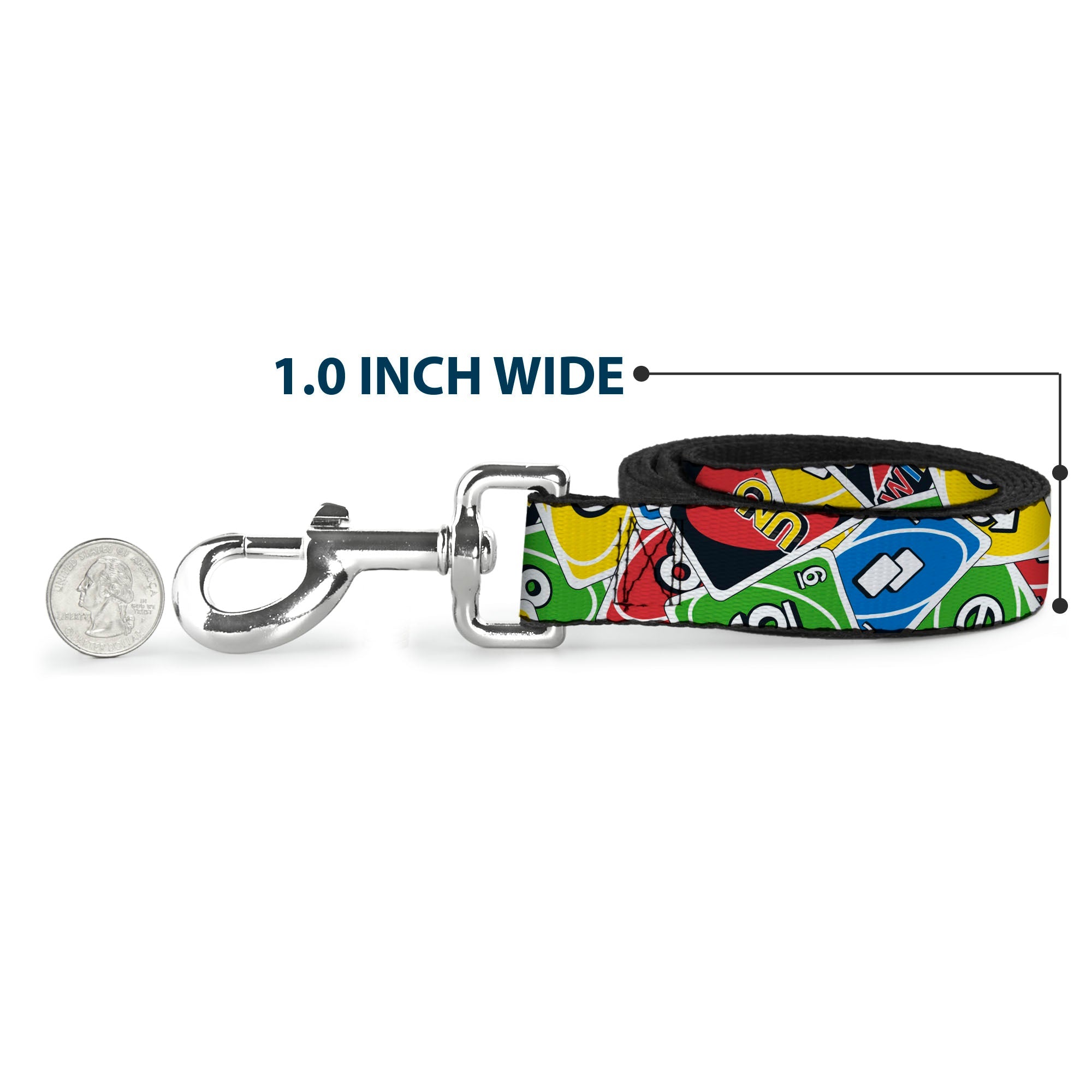 Dog Leash - UNO Cards Stacked Collage Multi Color