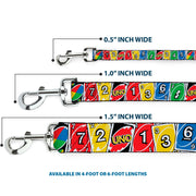 Dog Leash - UNO Cards Lineup Stack Multi Color