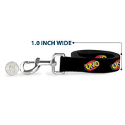 Dog Leash - UNO Game Logo Black/Red/Yellow