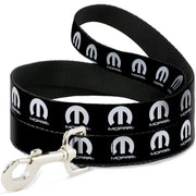 Dog Leash - MOPAR Logo Repeat Black/White