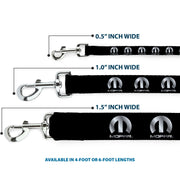 Dog Leash - MOPAR Logo Repeat Black/Silver Gradient