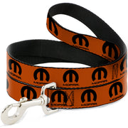 Dog Leash - MOPAR Logo Repeat Orange/Black