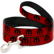 Dog Leash - MOPAR Logo Repeat Red/Black