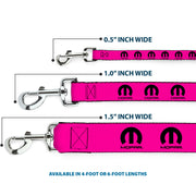 Dog Leash - MOPAR Logo Repeat Hot Pink/Black