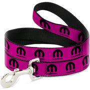 Dog Leash - MOPAR Logo Repeat Hot Pink/Black