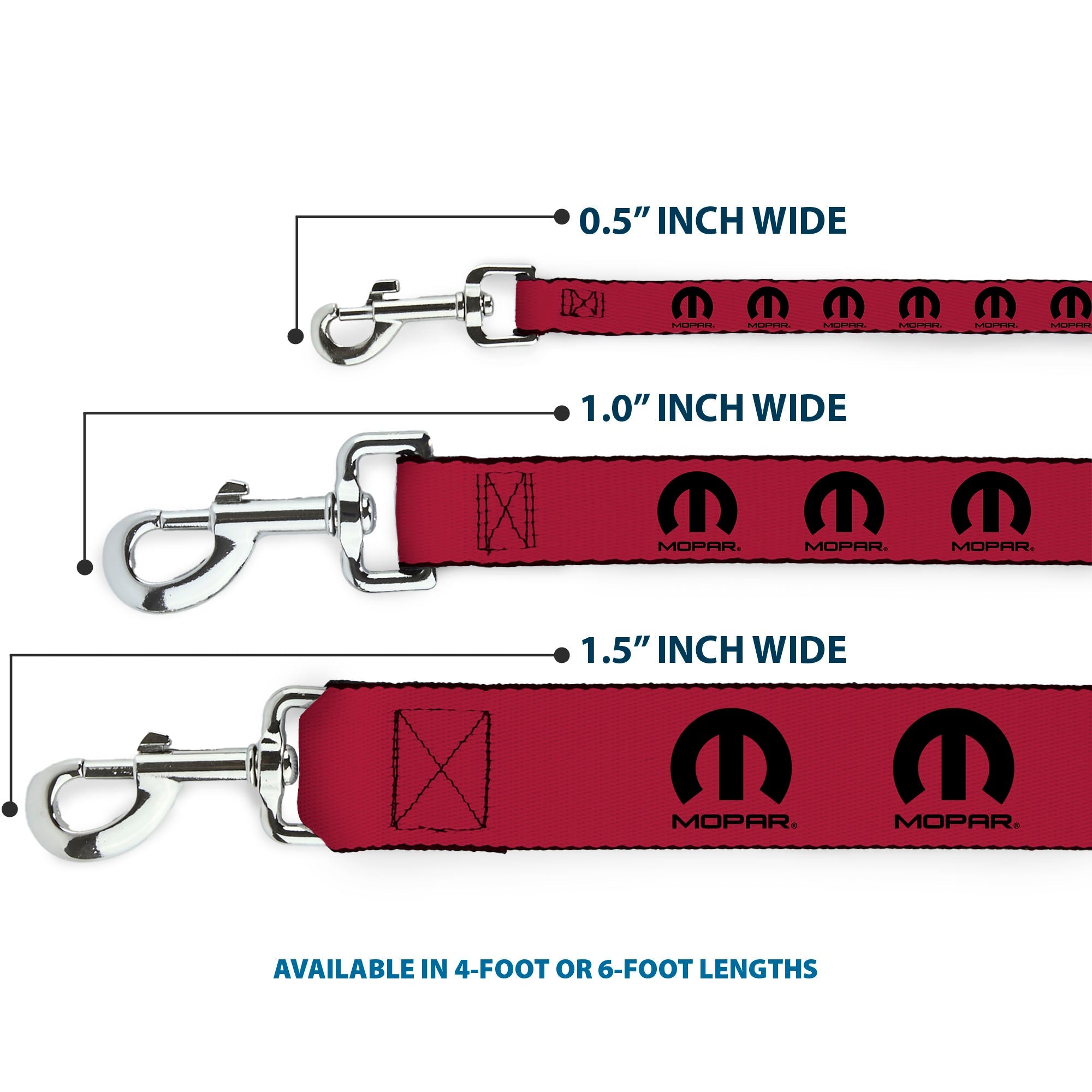 Dog Leash - MOPAR Logo Repeat Fuchsia/Black
