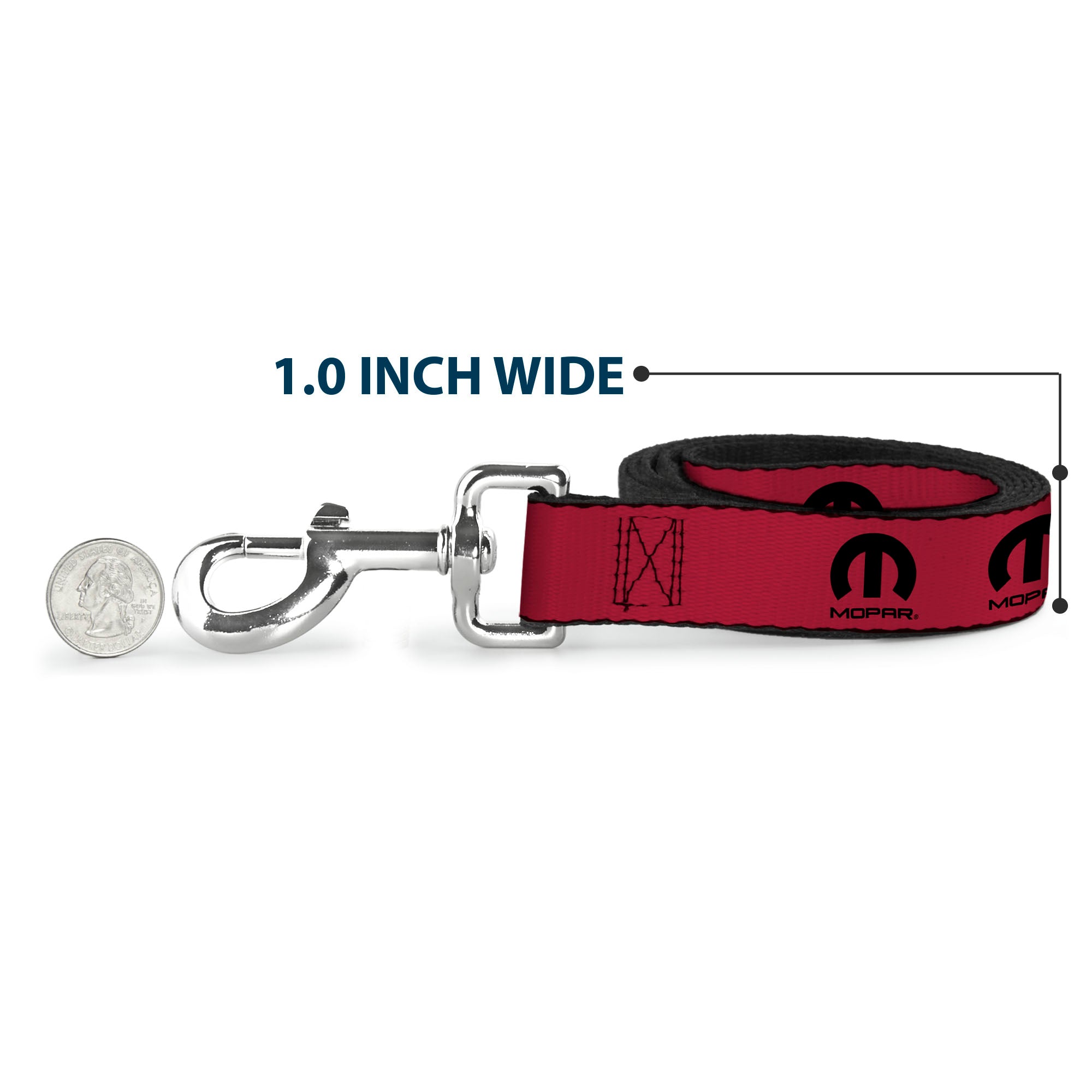 Dog Leash - MOPAR Logo Repeat Fuchsia/Black