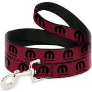 Dog Leash - MOPAR Logo Repeat Fuchsia/Black