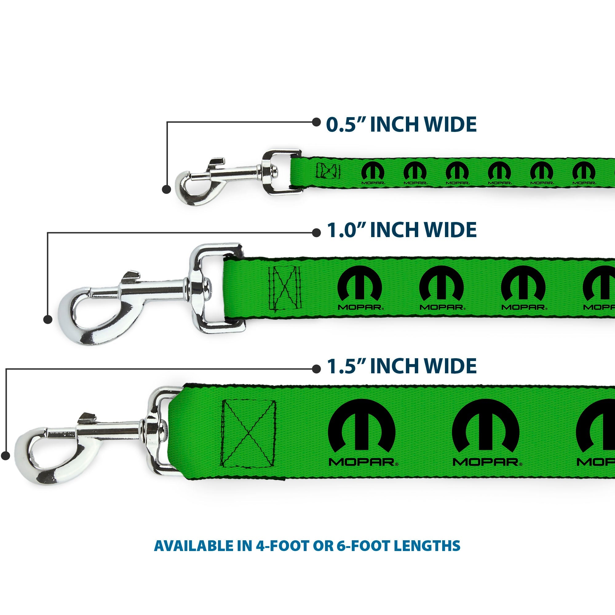 Dog Leash - MOPAR Logo Repeat Green/Black